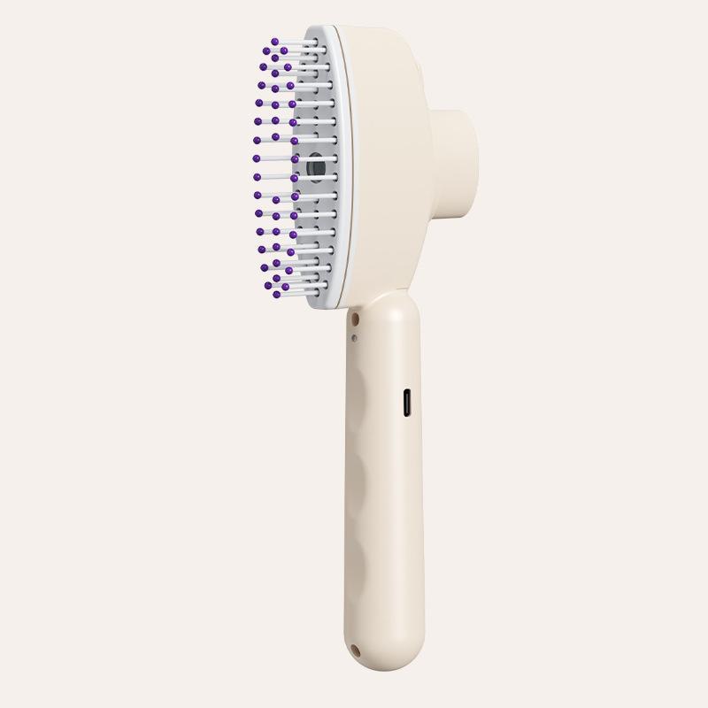 Rechargeable Electric Frizz Control Hair Brush Anti Static Steam Spray Massage Comb for Daily Hair Grooming