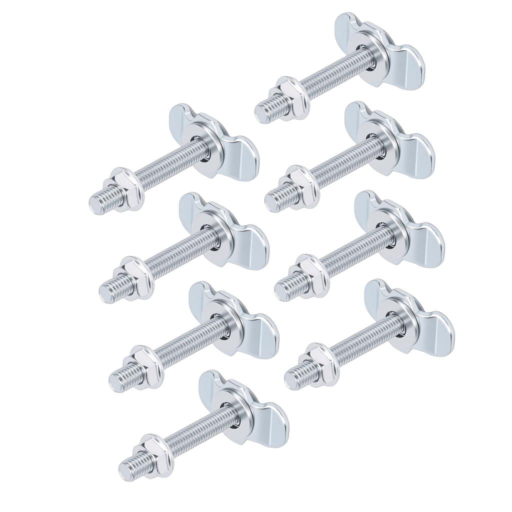 8pcs M8x60 L Track Double Lug Thrded Stud Nut Fitting 6000lbs Load Capacity for Truck Bed Trailer Pickup RV ATV