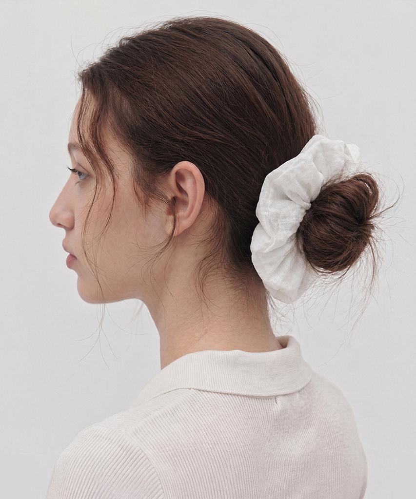 Nuart Studio Marie Cotton Hair Scrunchie_Black/White