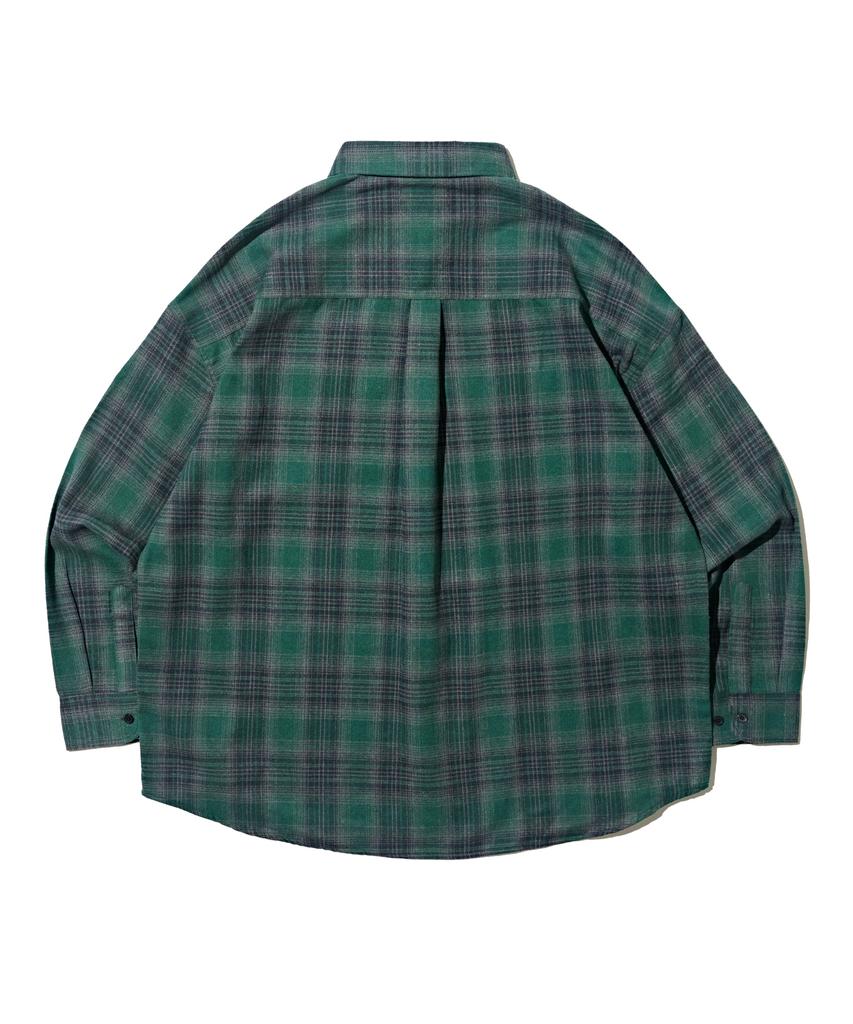 OTHERFITS Pocket Semi-Over Check Shirt (Green)
