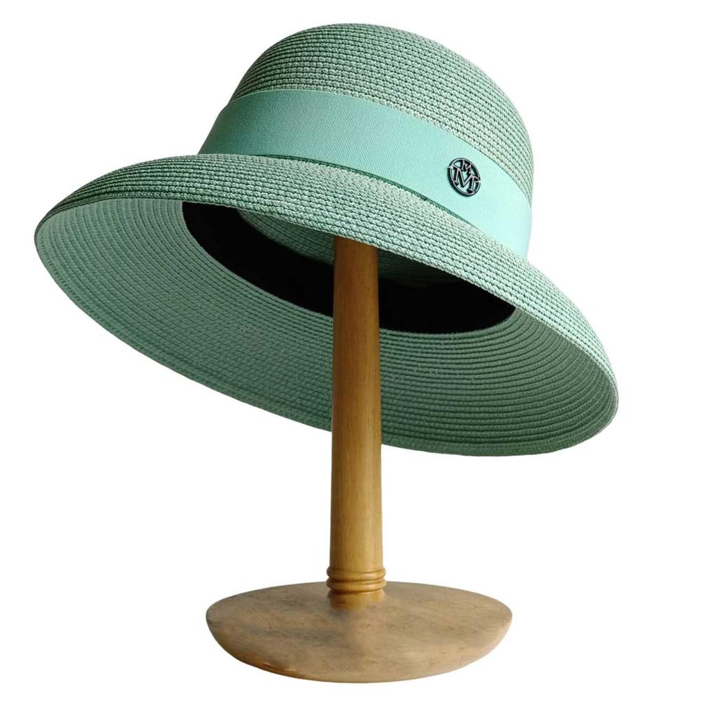 Cappello estivo di paglia stile Hepburn cappello a tesa larga elegante francese da donna cappello da sole per viaggi al mare sombrero