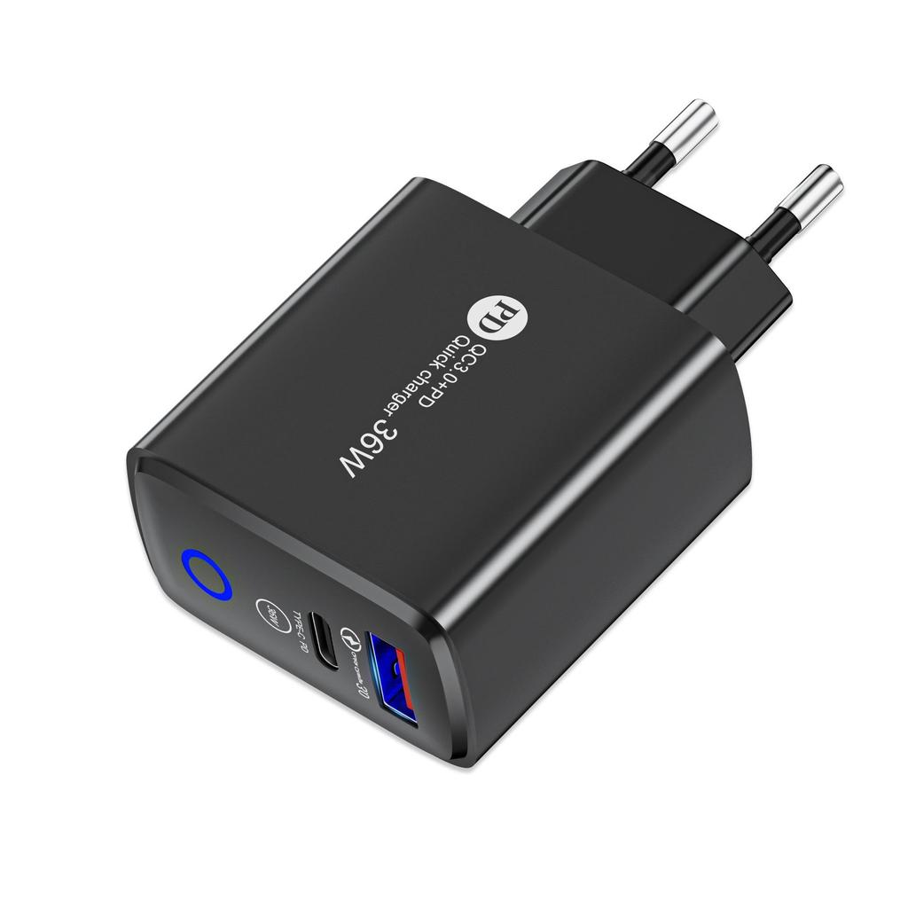36W PD+QC3.0 Fast Charger for Apple Devices - Compatible with US/EU
