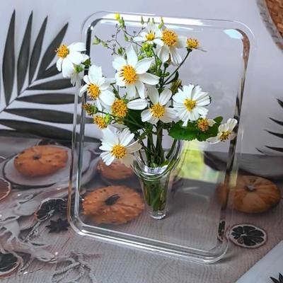 New Transparent Frame Flower Vase Decorative Photo Frame Flower Display Vase Picture Frame Modern Art Vase Home Decoration