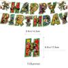 Teenage Mutant Ninja Turtles Geburtstagsparty Zubehör Set: Banner Wimpelkette Kuchendekorationen Ballons Set, Grüner Held 4er-Pack, Partydekorationen für Kinder Jungen