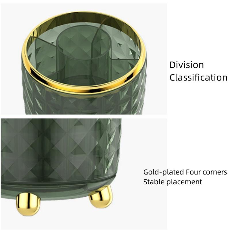 360 Drehbarer Make-up-Pinselhalter mit Deckel für Waschtisch Staubdichter Make-up-Organizer Kosmetik-Aufbewahrungsbox Lippenstift Schmuckbehälter