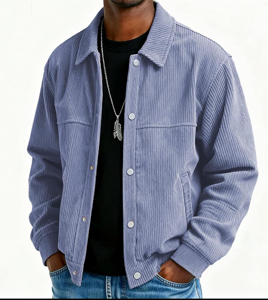 Herbst 2025 Herren Einfarbige Freizeitjacke - Schlichter Stil, Langarm, Knöpfe, Europäische & Amerikanische Mode.