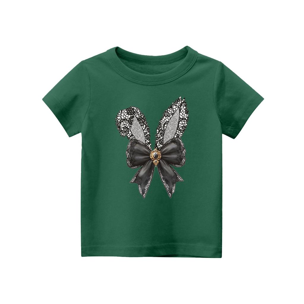 Children's Tops Boys Girls Easter Print Short-sleeved T-shirt Tops Bottoming Shirt