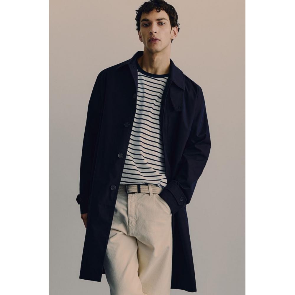 

Пальто HM Regular Fit Car Coat темно-синего цвета