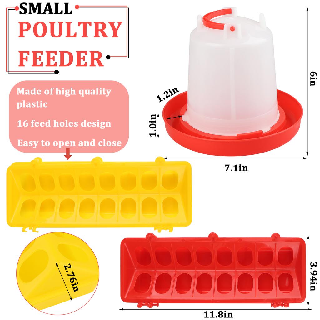6 Plastic Flip Top Small Poultry Feeder for Pigeon Chicken Feeder Drinker