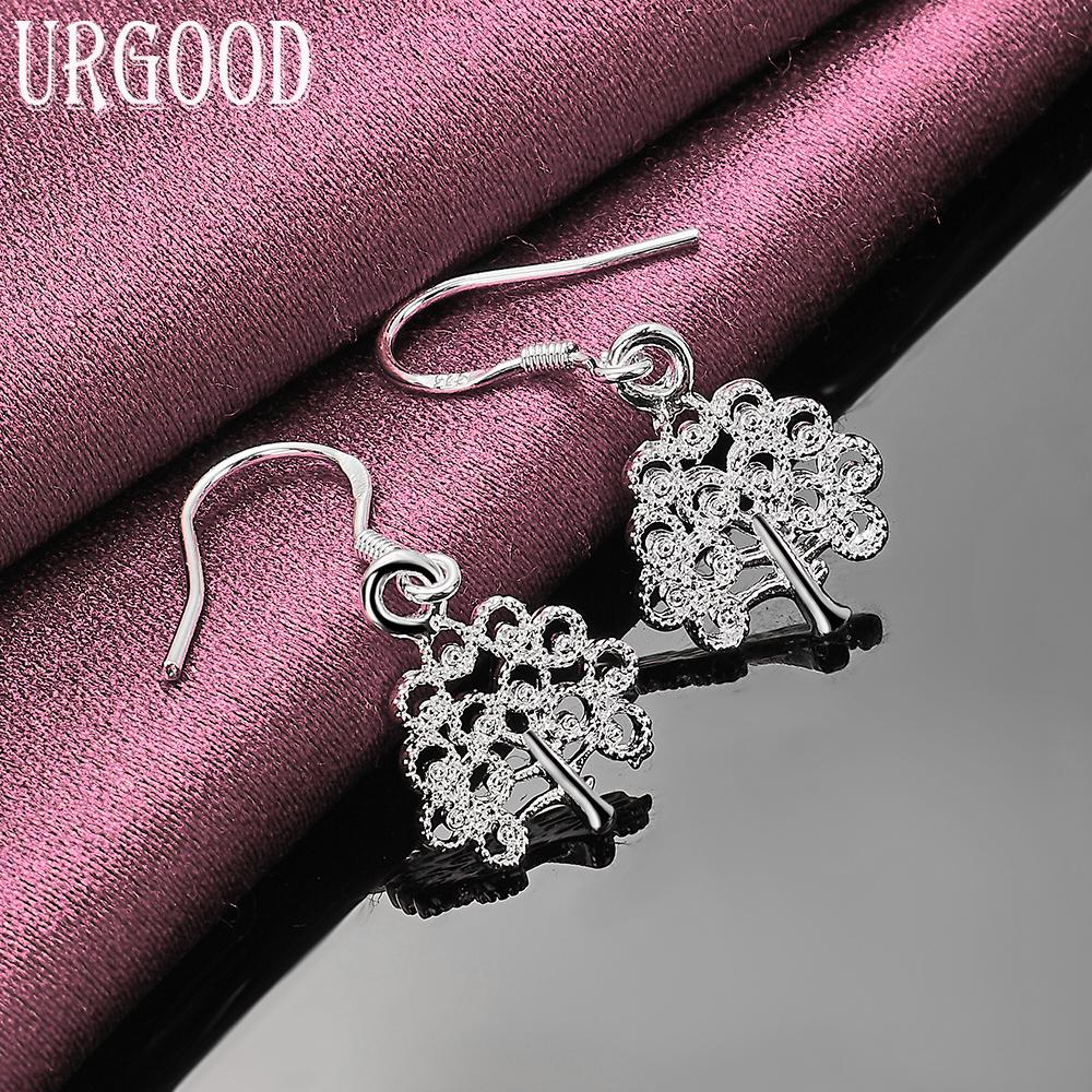 925 Sterling Silver Tree Pendant Earrings Wedding Jewelry