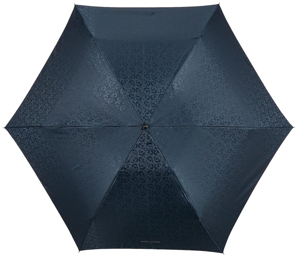 Folding Umbrella Mila Schon Logo Jacquard Umbrella Folding Umbrella Mini Umbrella Deep Blue Rib 60cm [Moonbat] Men's Men's Men's Length Approx.