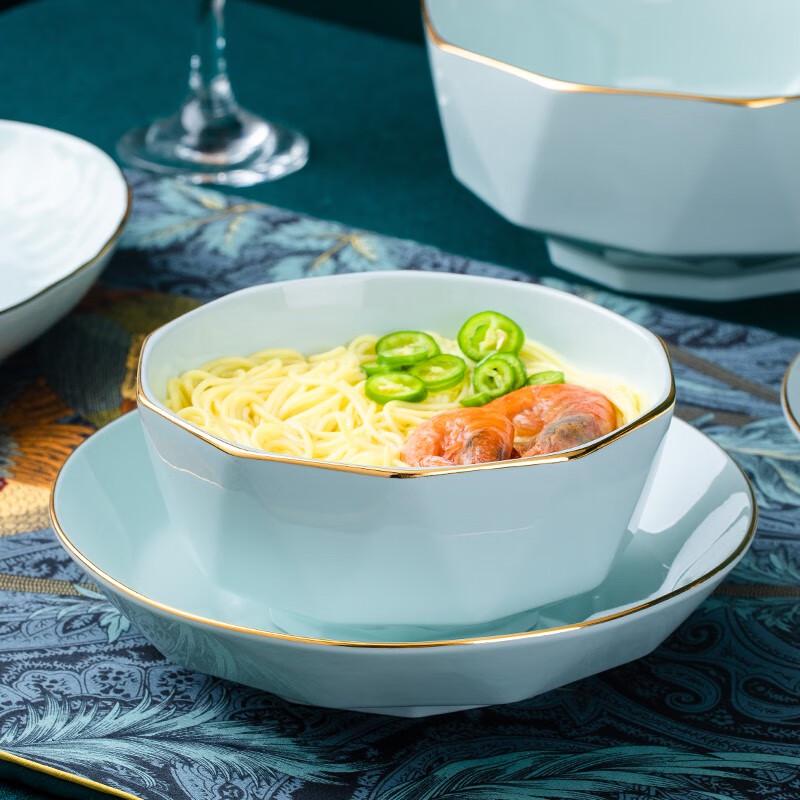 Jingdezhen Hand-Painted Gold Ceramic Rice Bowl Set