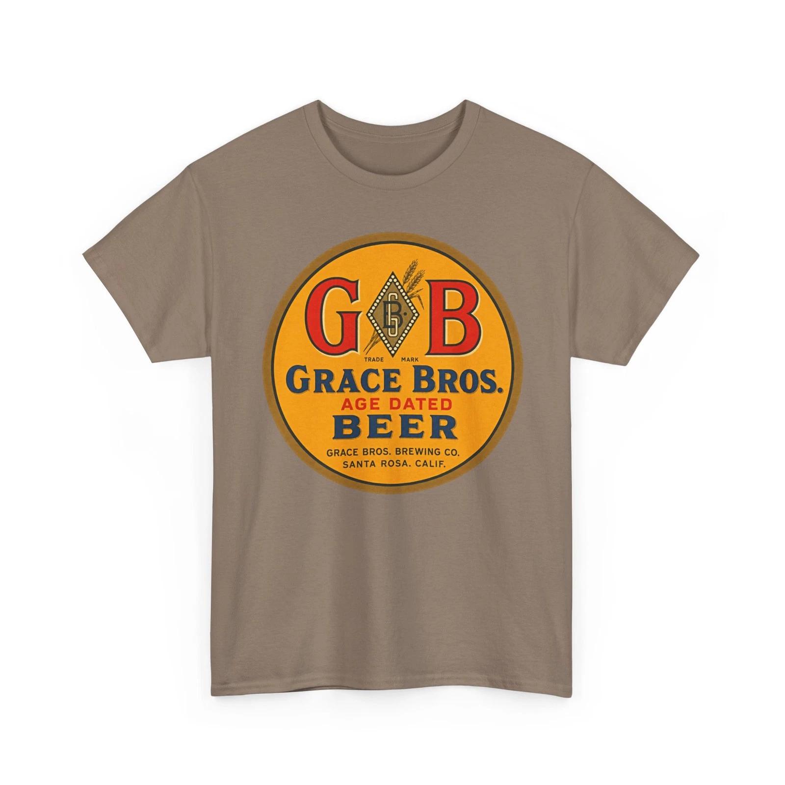 Grace Bros. Brewing Co. Santa Rosa CA Aged Dated Beer Retro Breweriana T-Sirt S