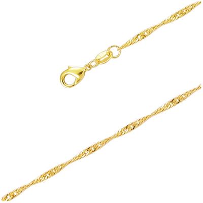 [Q8215] - Goldenes Fußkettchen „Singapur“ - 23 cm 2 mm