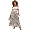 Women's Spring and Summer Leisure Vacation Skirt Big Flower Garden Style Skirt