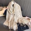 Tassel Blanket Design Thick Pashmina New Winter Warm Shawl Wrap Cashmere Scarf Women Neckerchief Poncho Stoles