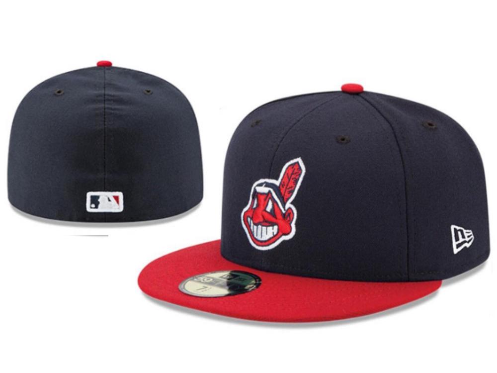Cleveland Indians Sun Protection Embroidered Baseball Cap - Matching Closed-Face Design for Couples. 7 1/4