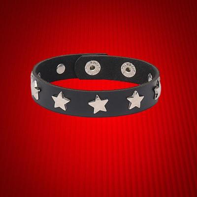 Bracciale Punk in Pelle PU con Stelle