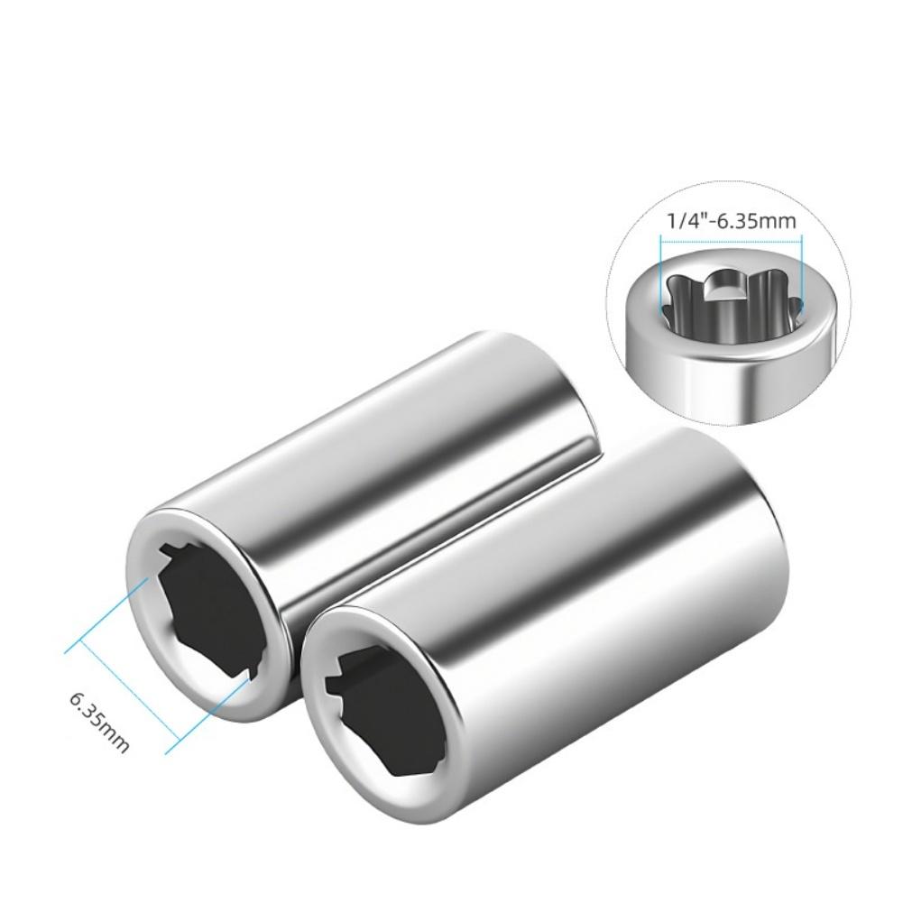 2PCS 1/4in Square Drive To 1/4 Hex Socket Bits Converter Screwdriver Bit Adapter Socket Converter Hand Tool Accessories