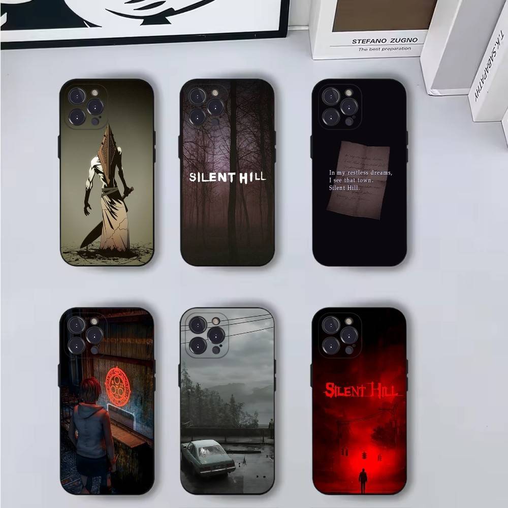 Horror Games Silent Hill Phone Case Phone Case For iPhone 16,15,14,13,12,11,Pro,X,XS,Max,XR,Plus,Mini Soft Black Cover