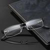 Fashion Half Frame Reading Glasses Men Women Square Metal Optical Eyeglasses Vintage Presbyopia Eyewear