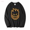 Spitfire Wheels Bighead T Shirt Youth Medium Nwt Black Orange Cotton Skating Long Or Short Sleeves Vintage Washed Fashion