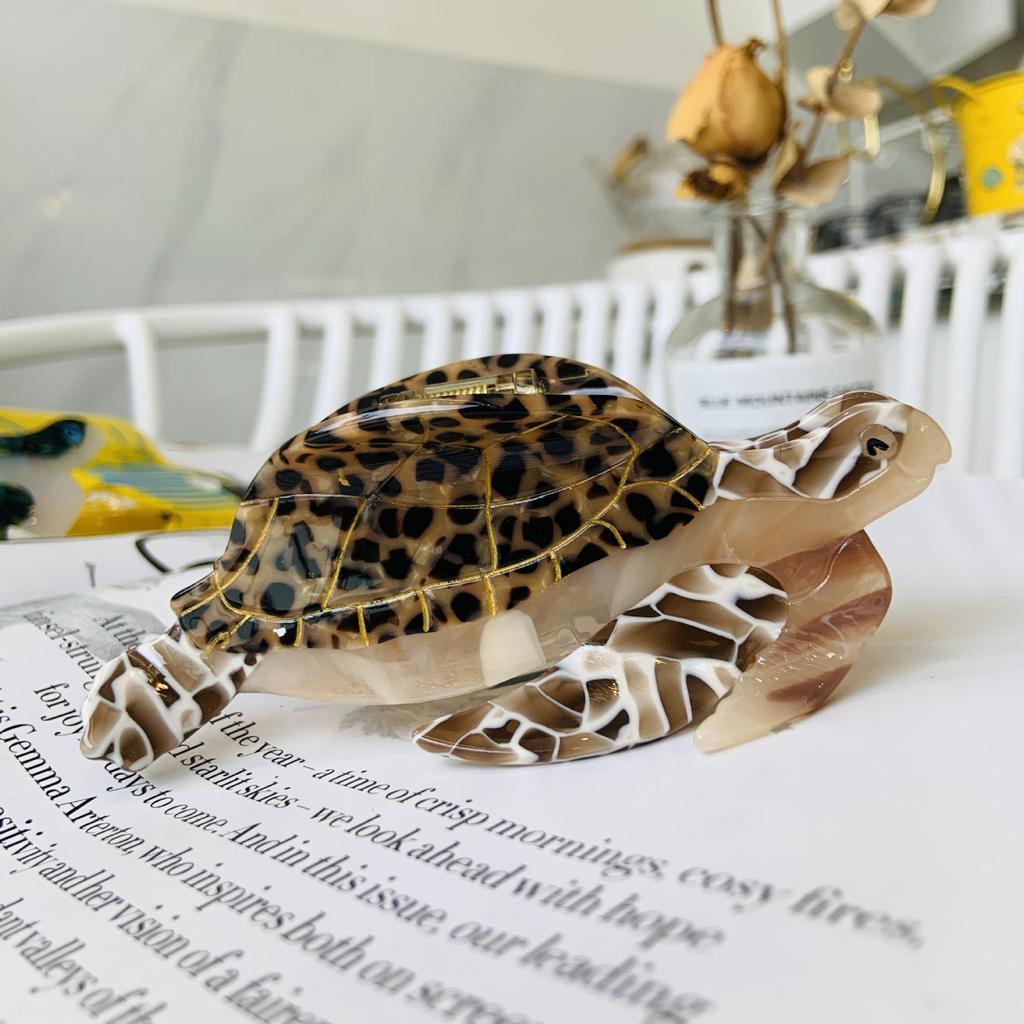 Ocean Series Acetate Claw Clip - Penguin & Shark Animal Design Hair Accessory