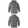 Mens American Casual Loose Fleece Lined Jacquard Hooded Pullover Sweatshirt
