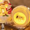 Cute Christmas House Ornaments Resin Miniature Figurine Sculptures House Statue Light  Festival