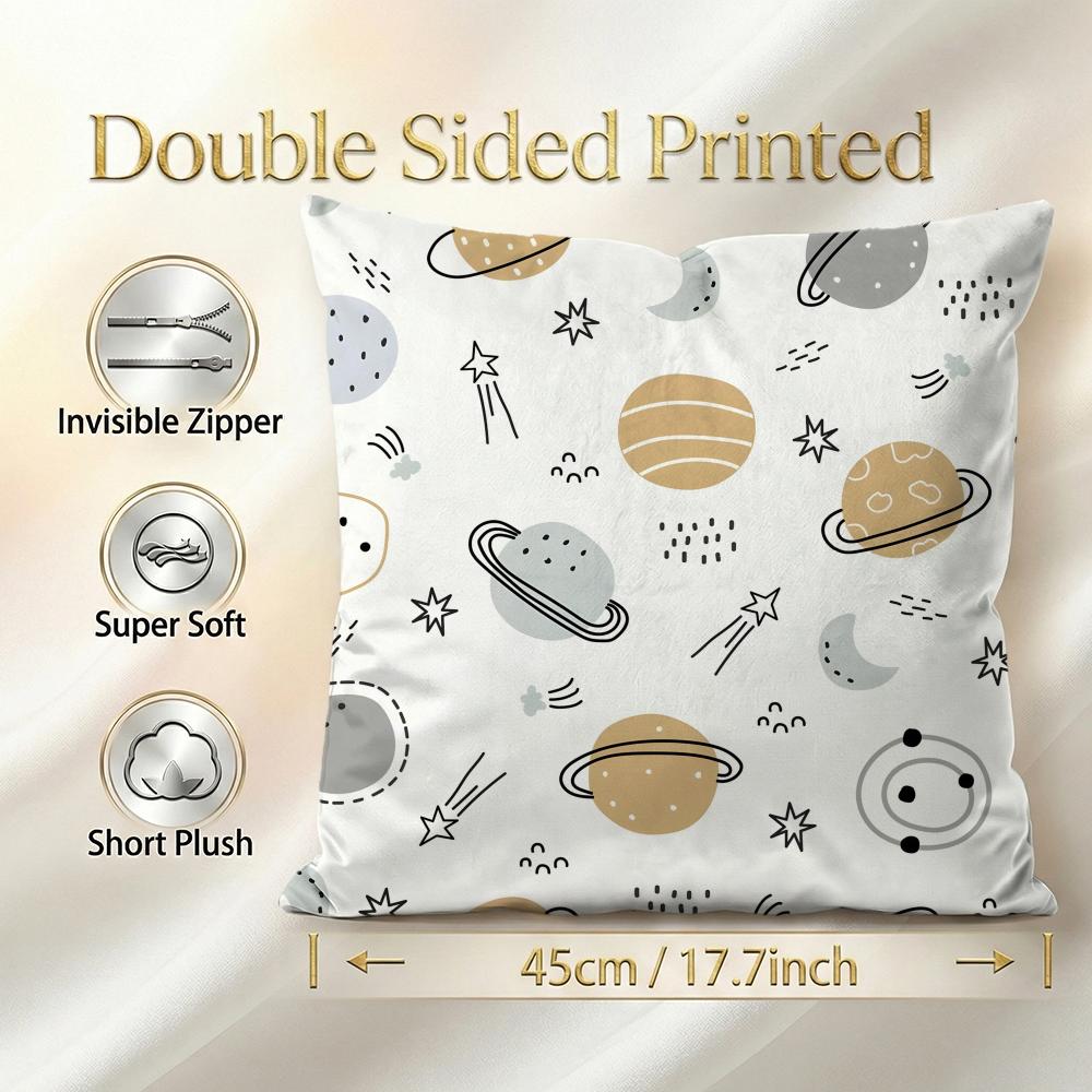 Cute Texture Cushion Cover Set of 4 Decorative Short Plush Pillow Covers for Sofa, Soft Cushion Case Cm