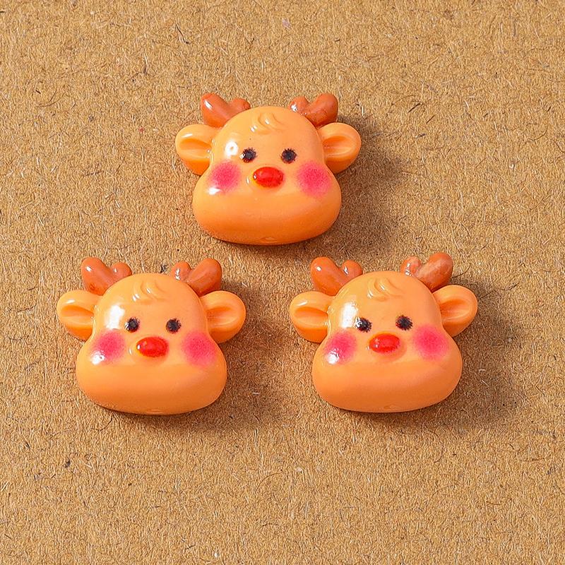 10pcs Resin Christmas Elk Santa Claus Flat Back Cabochon Scrapbook for Jewelry Making DIY Hairpin Brooch Accessories Supplies