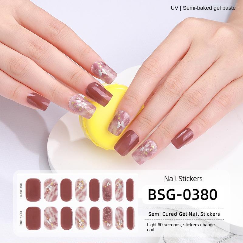 

Полуотвержденные гелевые наклейки для ногтей 3D бронзирующие гелевые наклейки для ногтей наклейки для запекания в лампе BSG-0380
