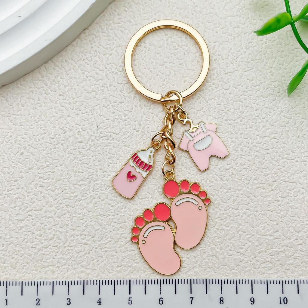 Baby Foot Pendant Keychain: Mix and Match Baby Clothes & Bottle Charms for Boys & Girls
