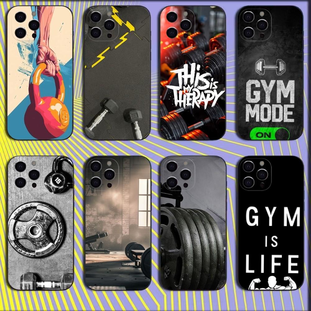 Gym Fitness Bodybuilding Phone Case For iPhone 16,15,14,13,12,11,Mini,Pro,SE,MAX White Matte Shockproof Cover