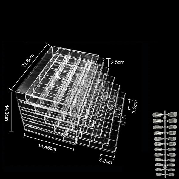 WTEMPO Desktop Earrings Necklace Multi-layer Storage Box Drawer-type Nail Drill Jewelry Finishing Box Nail Polish Glue Transparent Storage Box
