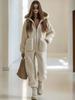 2025 Lambswool Hooded Zipper Jumpsuit: Winter Fashion