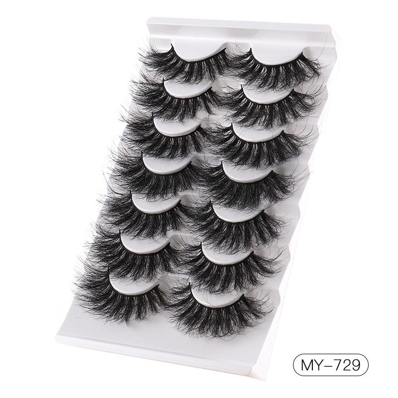 7 Pairs Of Fried Hair Imitation Mink False Eyelashes Messy Natural Thick Eyelashes