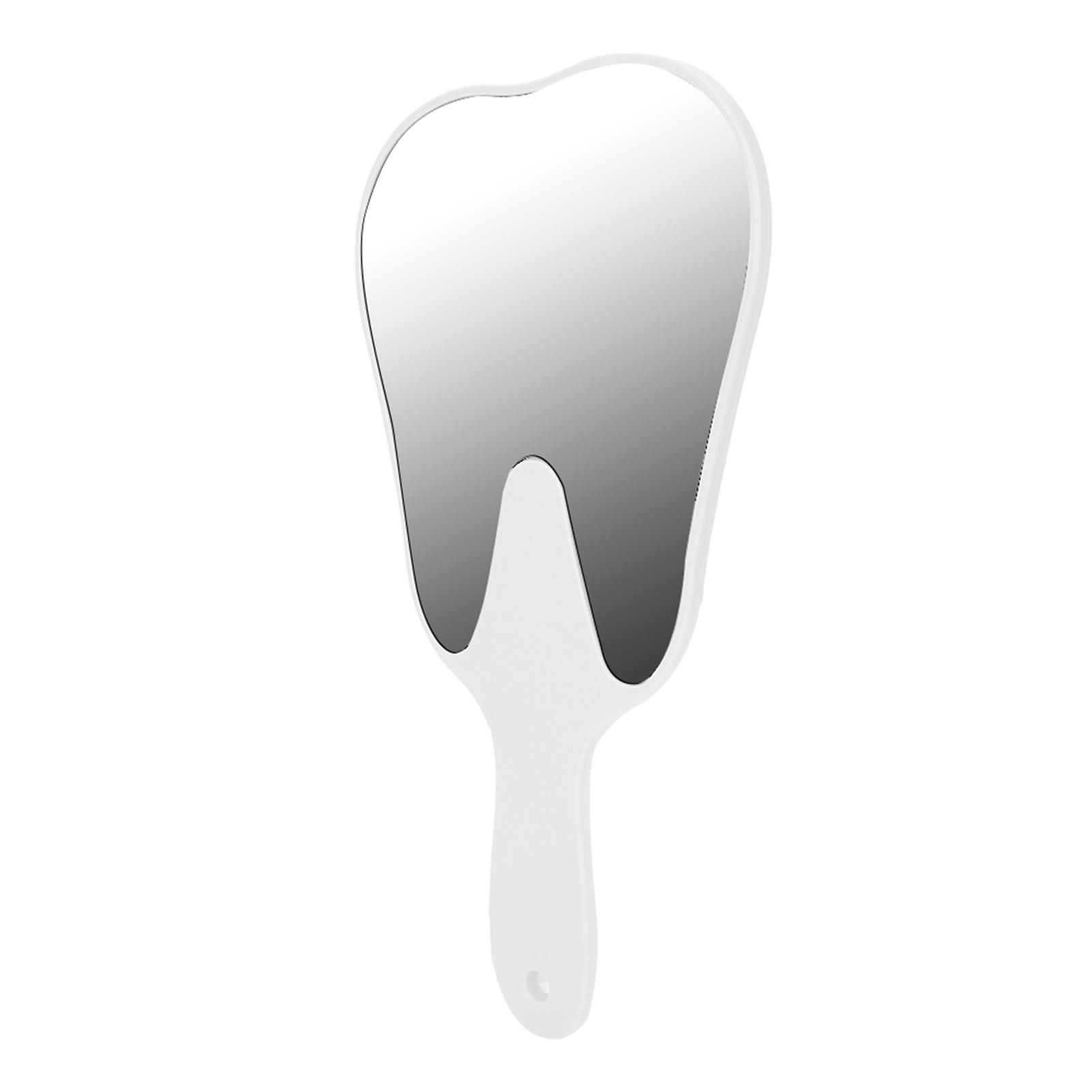 

Зеркало в форме зуба Милая ручка Стоматологическое зеркало Ручное зеркало Стоматологический аксессуар Белый белый