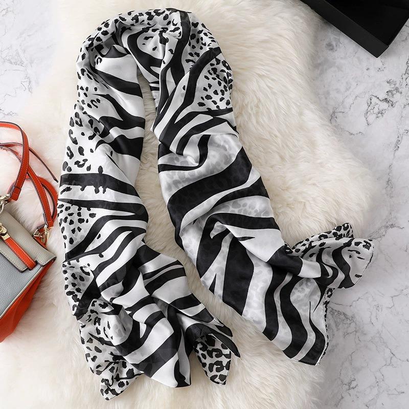 Korean Style Fashionable Satin Scarf Women Sunscreen Shawl Beach Wrap