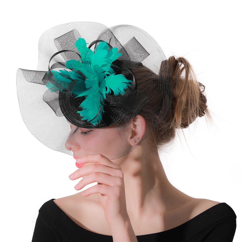 European And American Bride Hair Accessories Feather Headgear Popular Banquet Photo Top Hat Pp Imitation Hemp Headgear