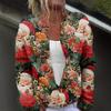 Women's Fashion Christmas Printed Long Sleeve Knitted Cardigan Button Down Jacket