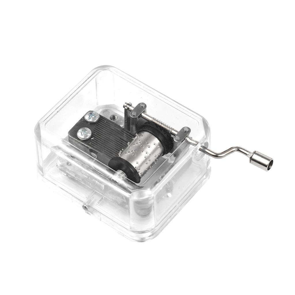 18 νότες Clear Acrylic Music Box Hand Crank DIY Mechanical Music Box Κλασικά μουσικά στολίδια DIY