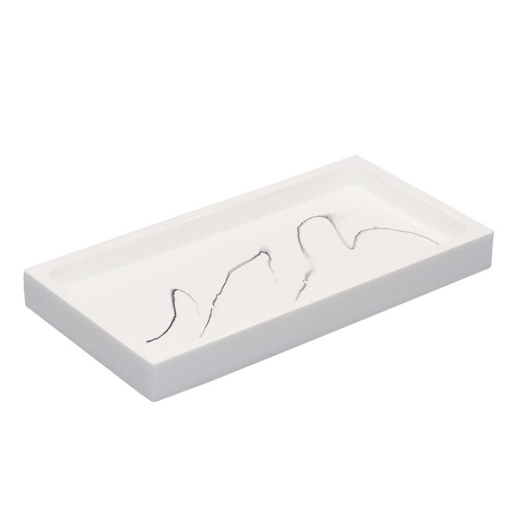 Luxury Marble Patterned Bathroom Counter Tray Resin Rectangular Toiletries Storage Tray Soap Dispenser Tray