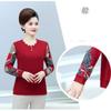 Mom's Bottoming Shirt New Spring Autumn New Printed Blouse Fashion Long Sleeve Round Neck T-shirt XL-5XL