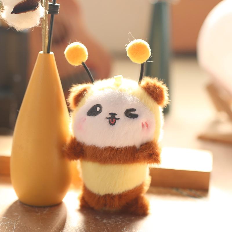Cute Cute Drag Bee Panda Pendant Plush Toy Doll Bag Hanging Decoration Keychain Doll Doll Doll