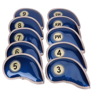 Funda para Cabeza de Hierro de Golf PU Duradero Resistente a Arañazos Impermeable Resistente Bolsa Protectora de Golf(azul )