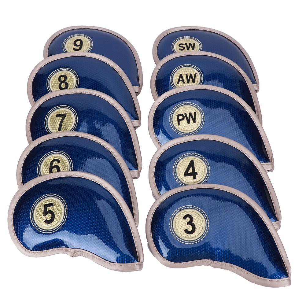 Golf Eisen Schlägerhaube Langlebiges PU Kratzfest Wasserdicht Robuste Golf Schützer Tasche(blau )