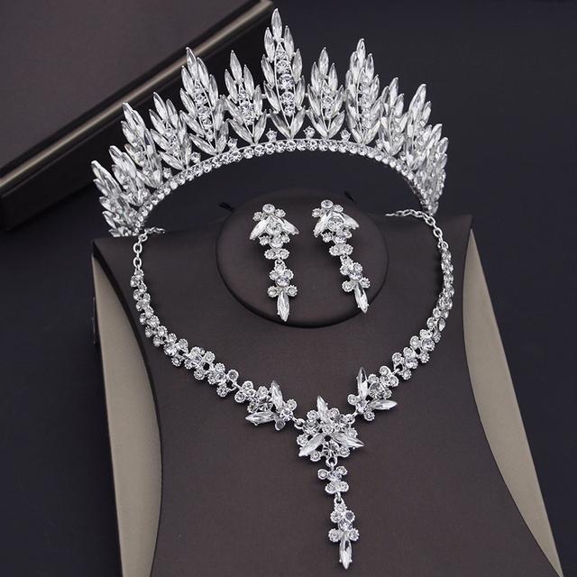 

Роскошные красные хрустальные тиары, свадебные комплекты ювелирных изделий для женщин, выпускной, свадебные серьги, ожерелье, комплекты ювелирных изделий для невесты, корона