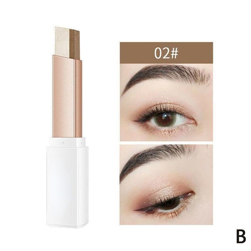 Double Color Glitter Eye Shadow Stick Matte Eyeshadow Makeup Waterproof Bicolor Shimmer Cosmetics Beauty Makeup Tool