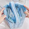 Multilayer Pencil Bag Large-capacity Pen Pouch Simplicity Transparent  Pencil Case  Student